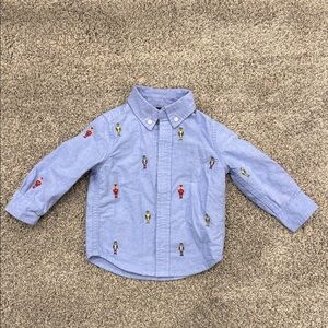 Janie and Jack Light Blue Embroidered nutcracker Button-Down Shirt